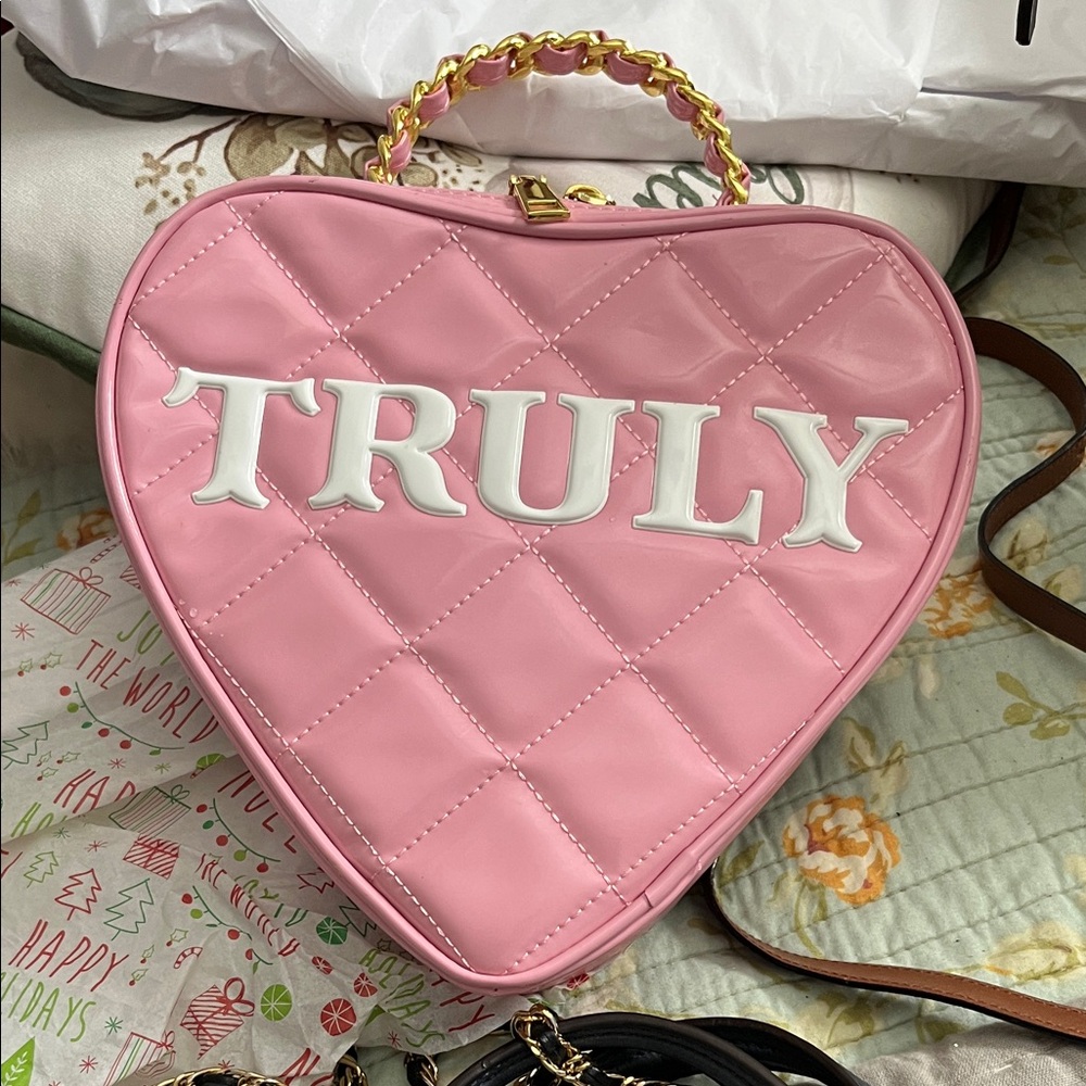 TRULY Pink Heart-Shaped Mini Bag